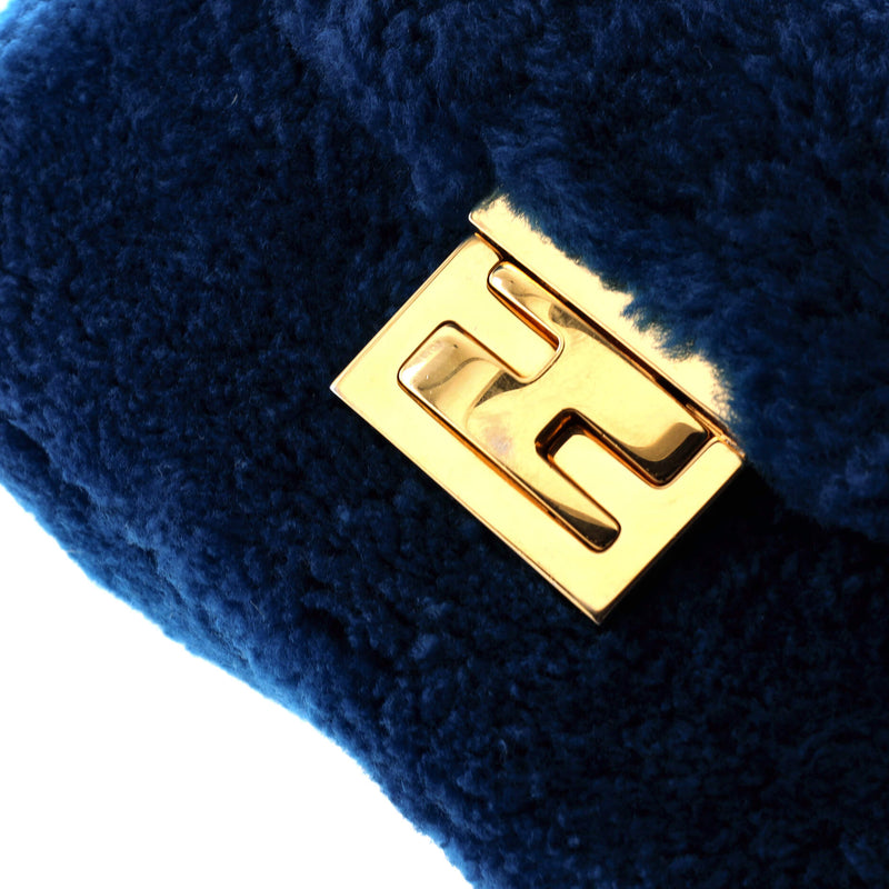 Fendi Be Baguette Flap Bag Shearling
