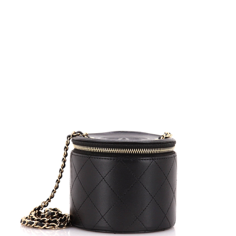 Chanel Cc Round Vanity Case With Chain
