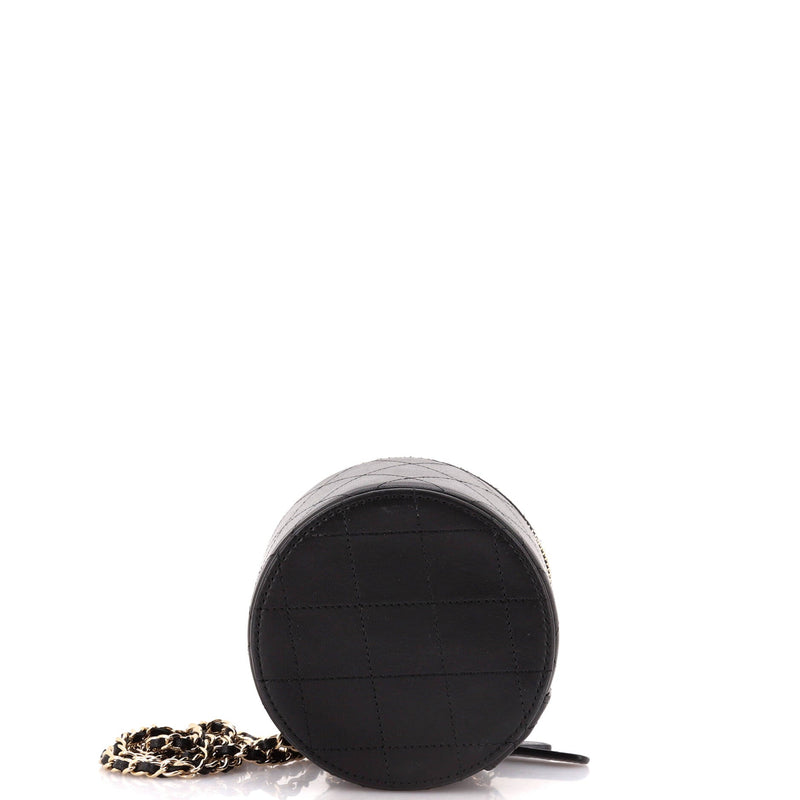 Chanel Cc Round Vanity Case With Chain