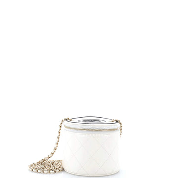 Chanel Cc Round Vanity Case With Chain