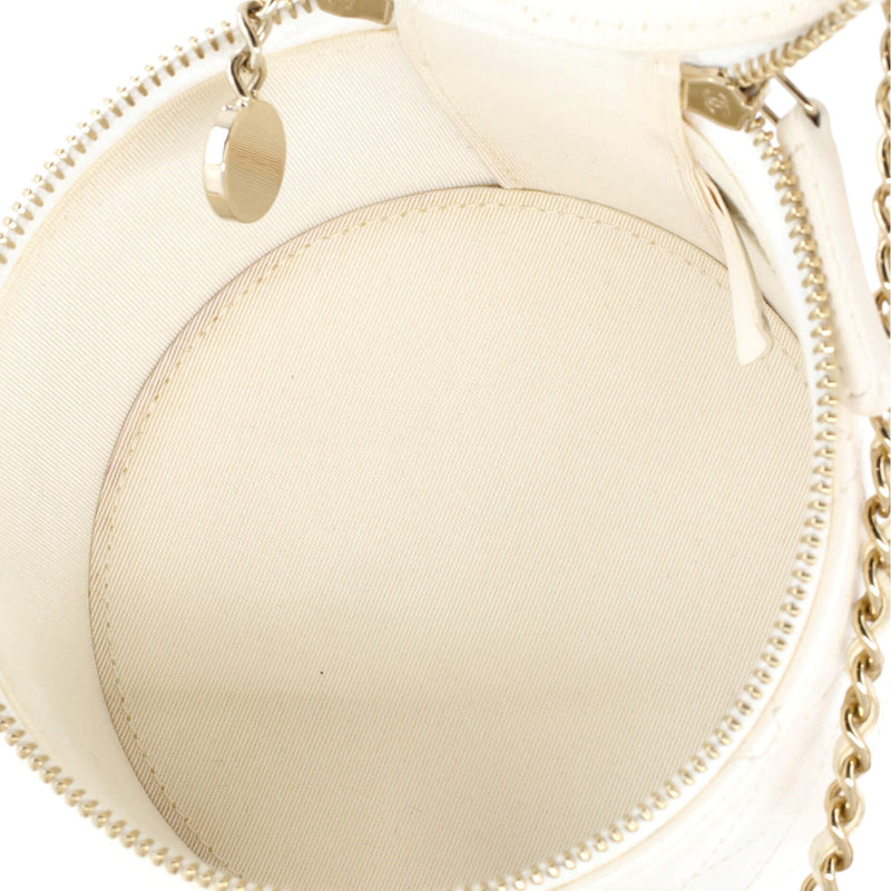 Chanel Cc Round Vanity Case With Chain