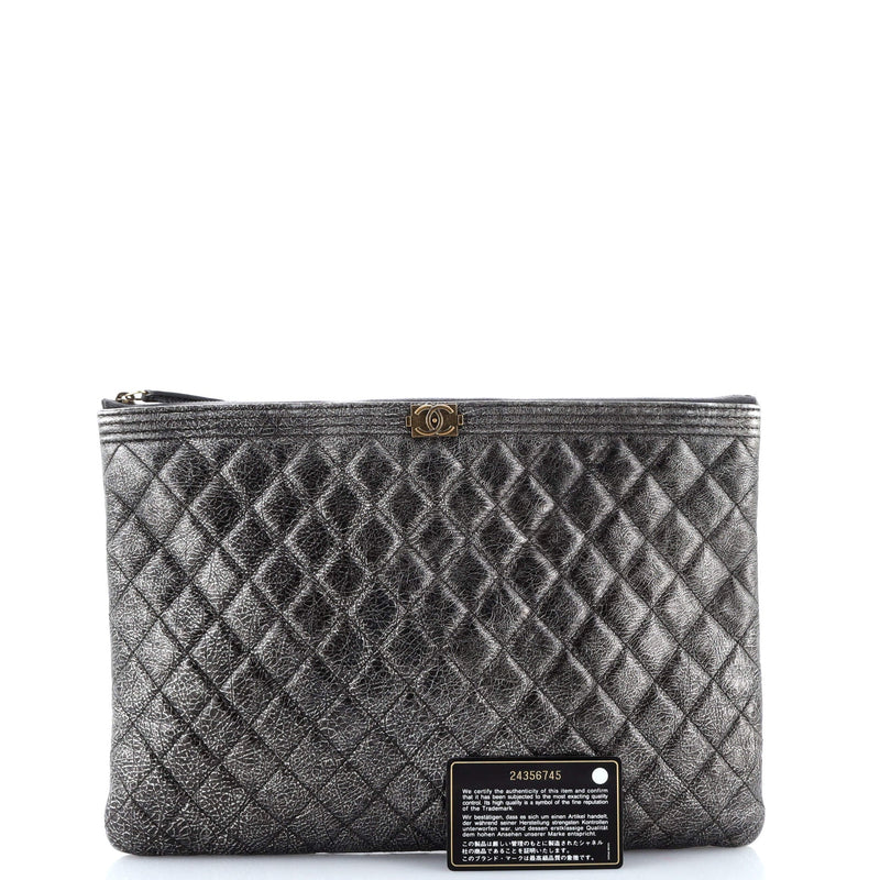 Chanel Boy O Case Clutch Quilted