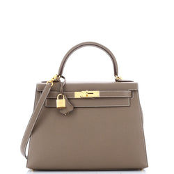 Hermes Kelly Handbag Grey Epsom With