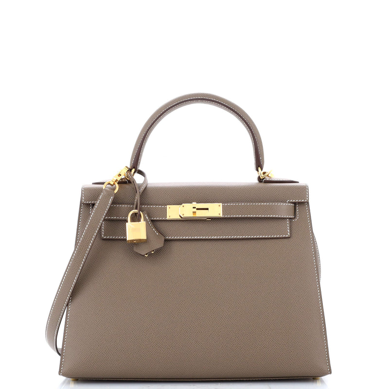Hermes Kelly Handbag Grey Epsom With