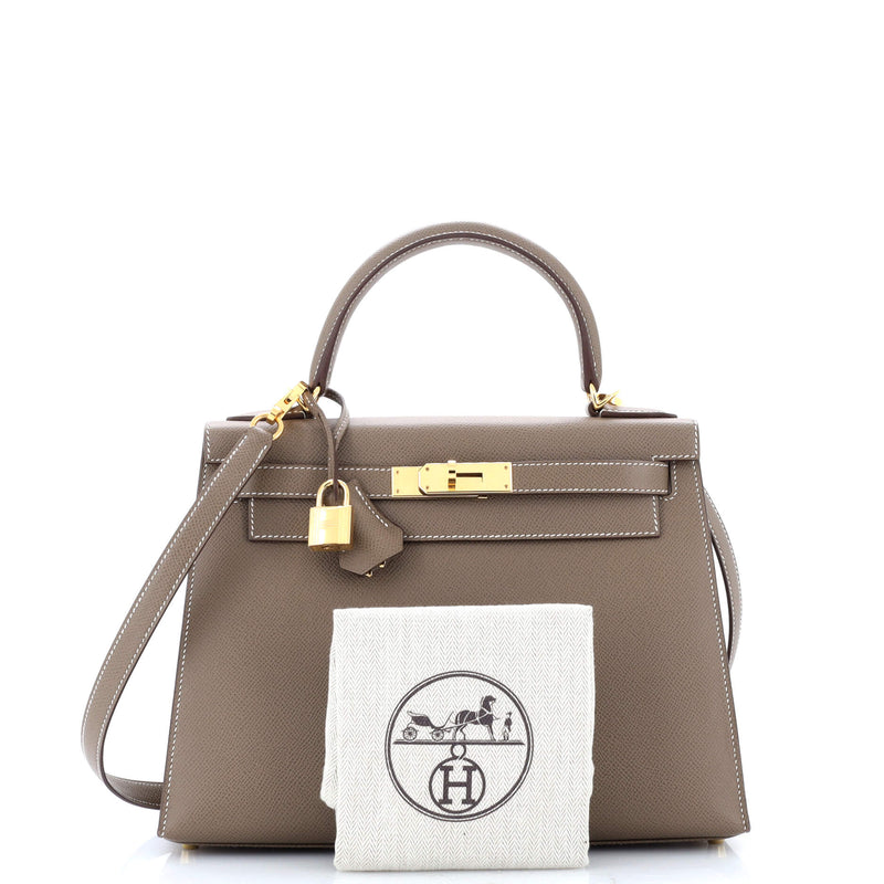 Hermes Kelly Handbag Grey Epsom With