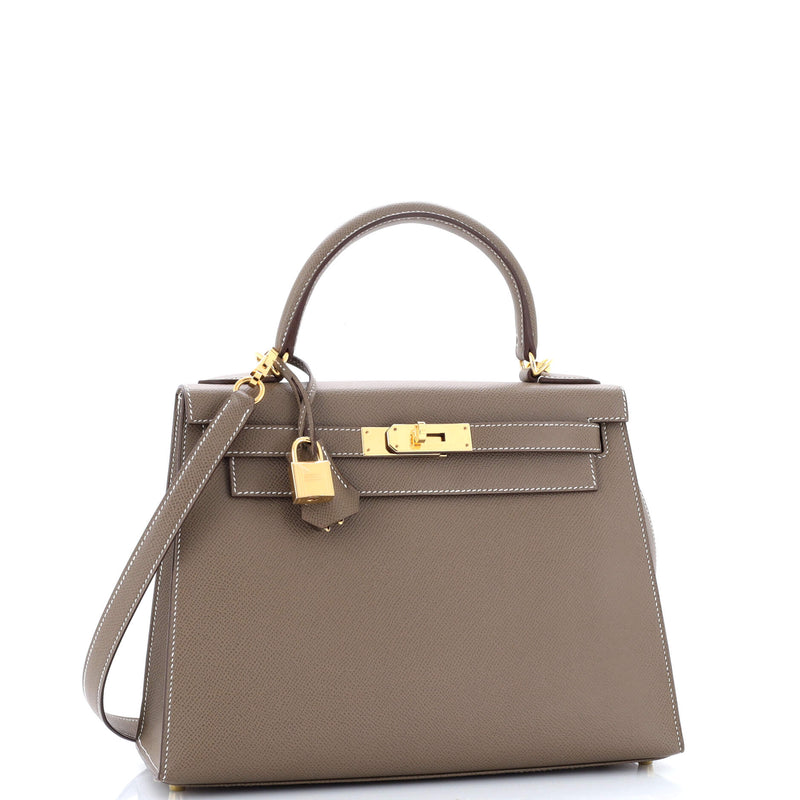 Hermes Kelly Handbag Grey Epsom With