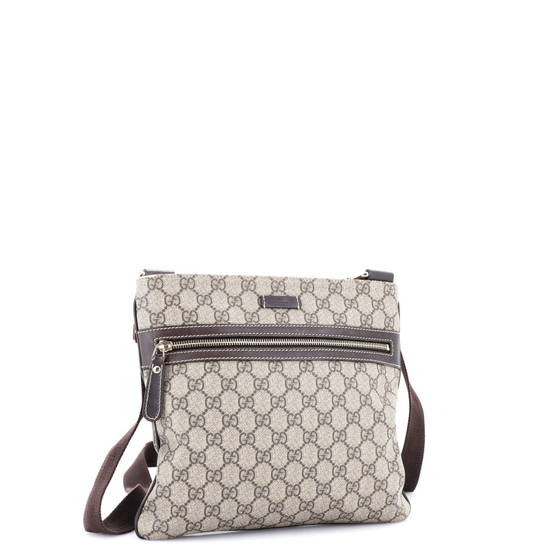 Gucci Flat Messenger Bag Gg Coated