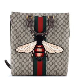 Gucci Animalier Bee Web Vertical Tote Gg