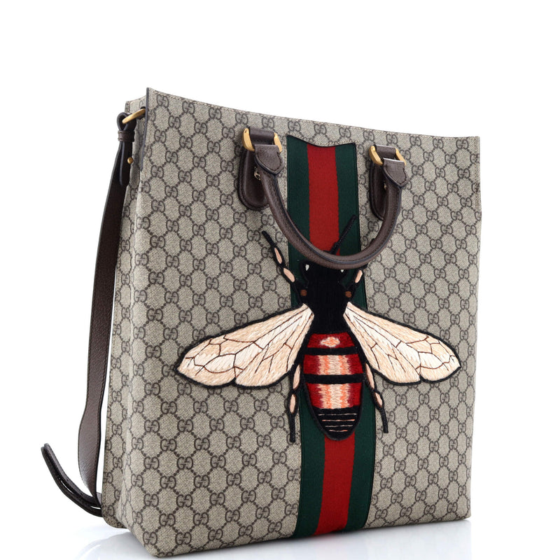 Gucci Animalier Bee Web Vertical Tote Gg