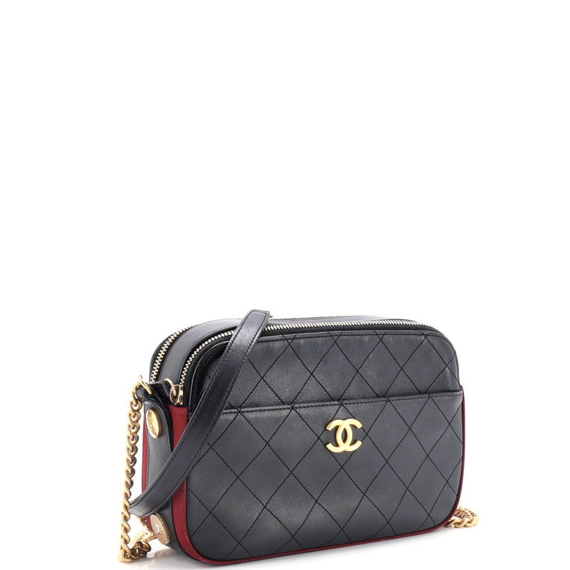 Chanel Button Up Camera Case Quilted