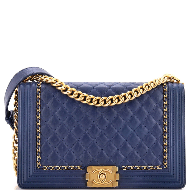 Chanel Jacket Boy Flap Bag Quilted Aged