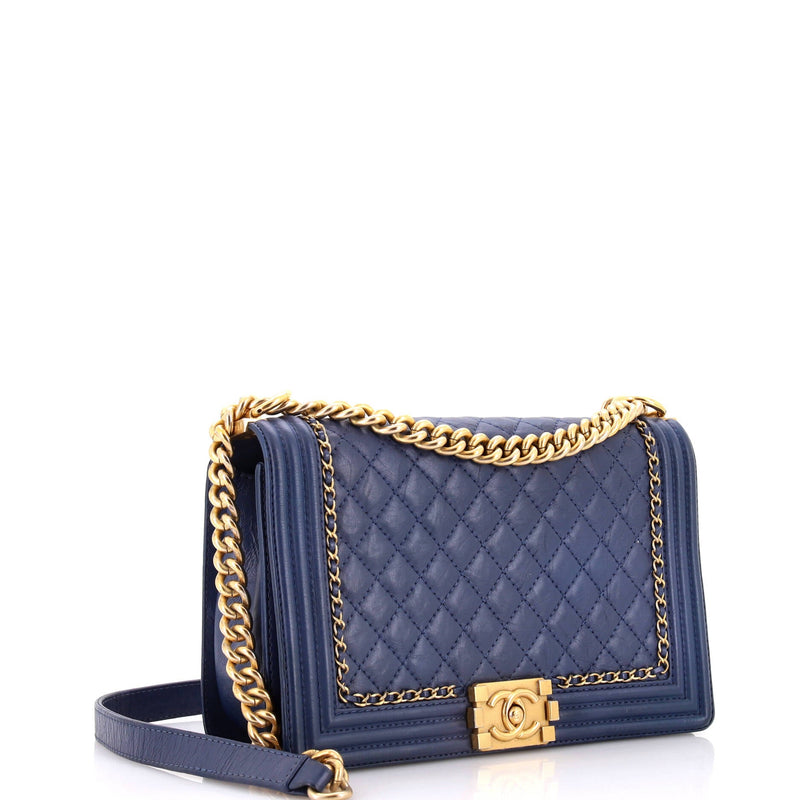 Chanel Jacket Boy Flap Bag Quilted Aged