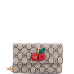 Gucci Cherries Wallet On Chain Gg Coated