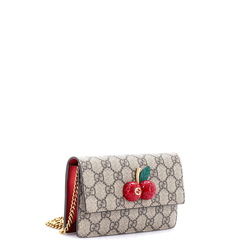 Gucci Cherries Wallet On Chain Gg Coated