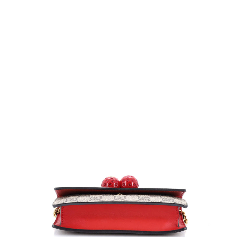Gucci Cherries Wallet On Chain Gg Coated
