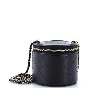 Chanel Cc Round Vanity Case With Chain