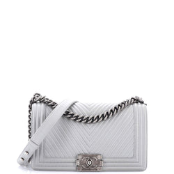 Chanel Boy Flap Bag Chevron Wrinkled