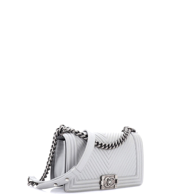 Chanel Boy Flap Bag Chevron Wrinkled