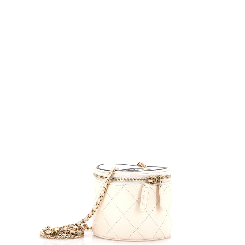 Chanel Cc Round Vanity Case With Chain