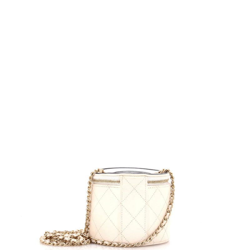 Chanel Cc Round Vanity Case With Chain