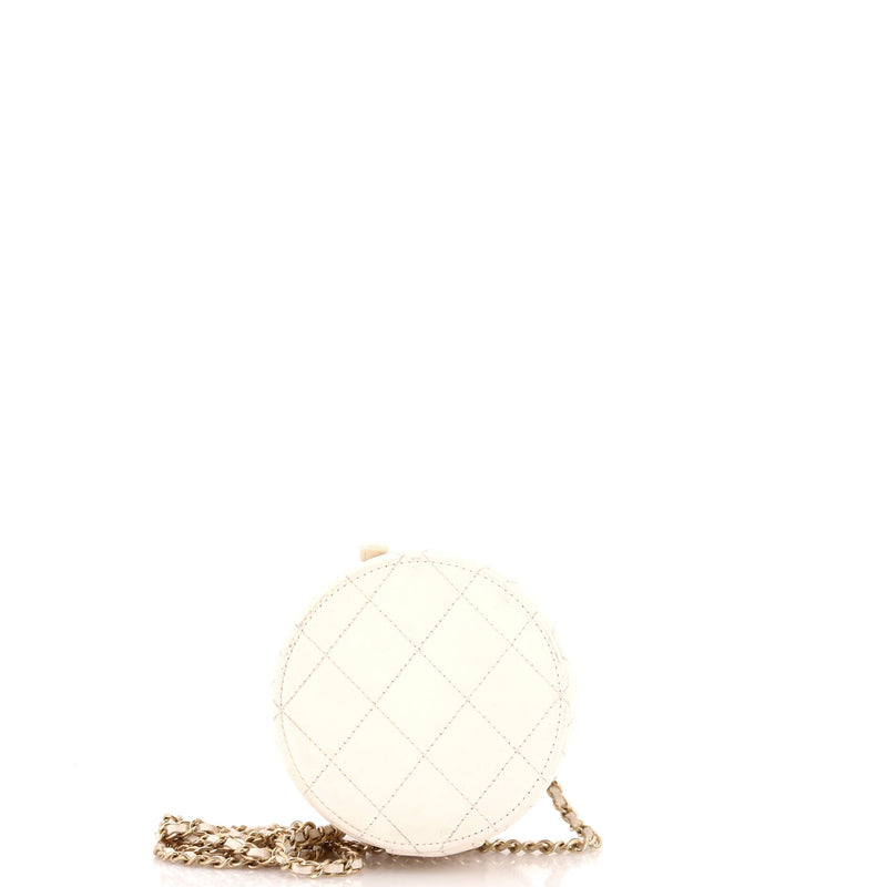 Chanel Cc Round Vanity Case With Chain