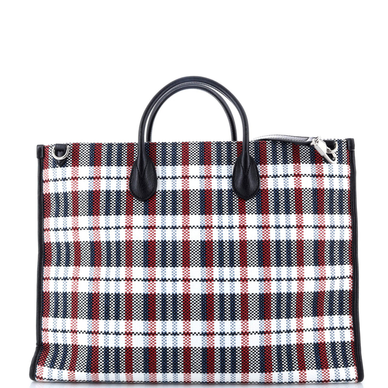Gucci Iccug Tote Embroidered Faux Raffia