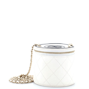 Chanel Cc Round Vanity Case With Chain