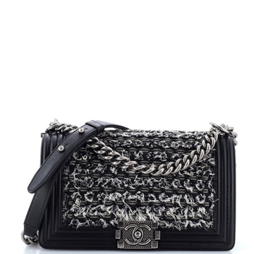 Chanel Boy Flap Bag Braided Tweed Old