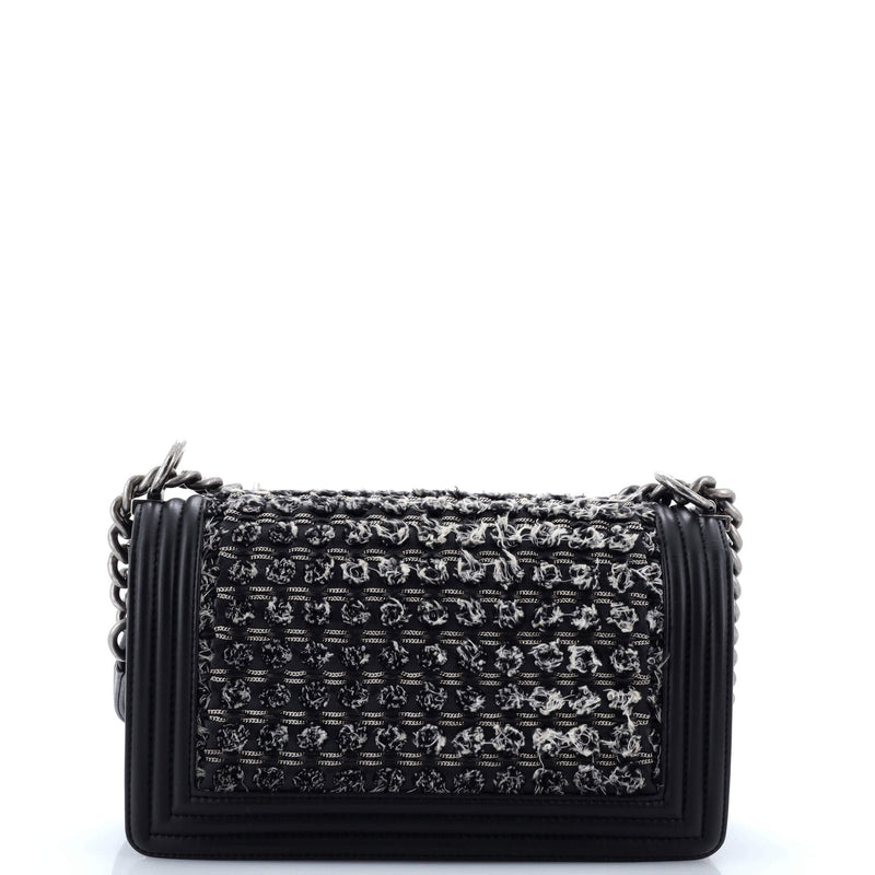 Chanel Boy Flap Bag Braided Tweed Old