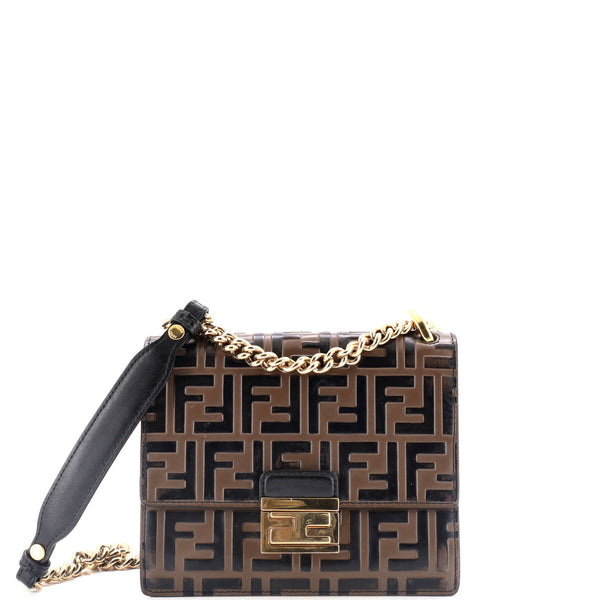 Fendi Kan U Shoulder Bag Zucca Embossed