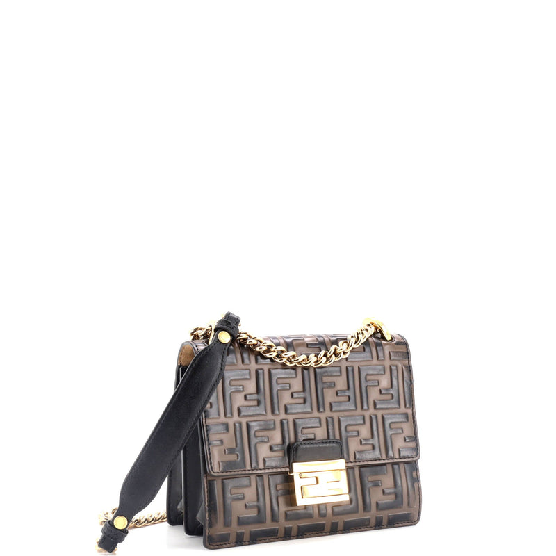 Fendi Kan U Shoulder Bag Zucca Embossed