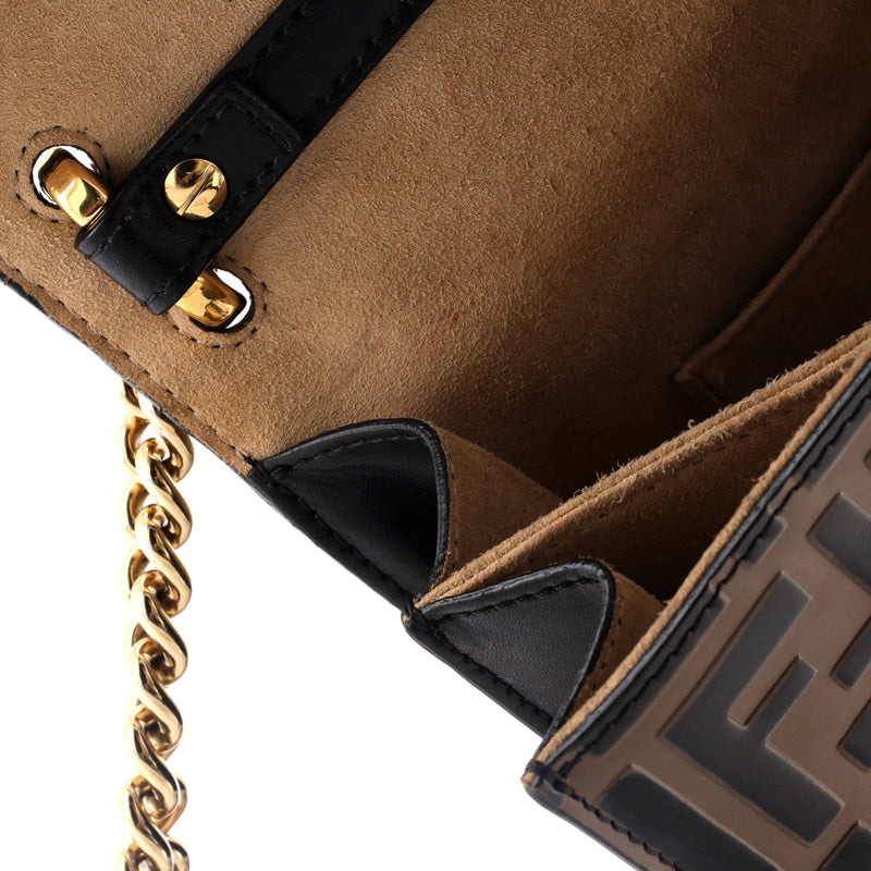Fendi Kan U Shoulder Bag Zucca Embossed
