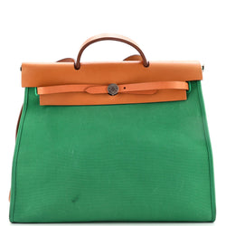 Hermes Herbag Zip Leather And Toile 39