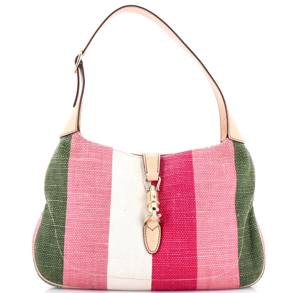 Gucci Jackie Hobo Straw With Leather