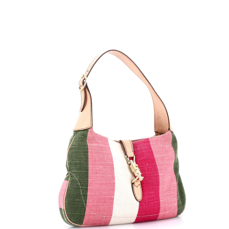 Gucci Jackie Hobo Straw With Leather