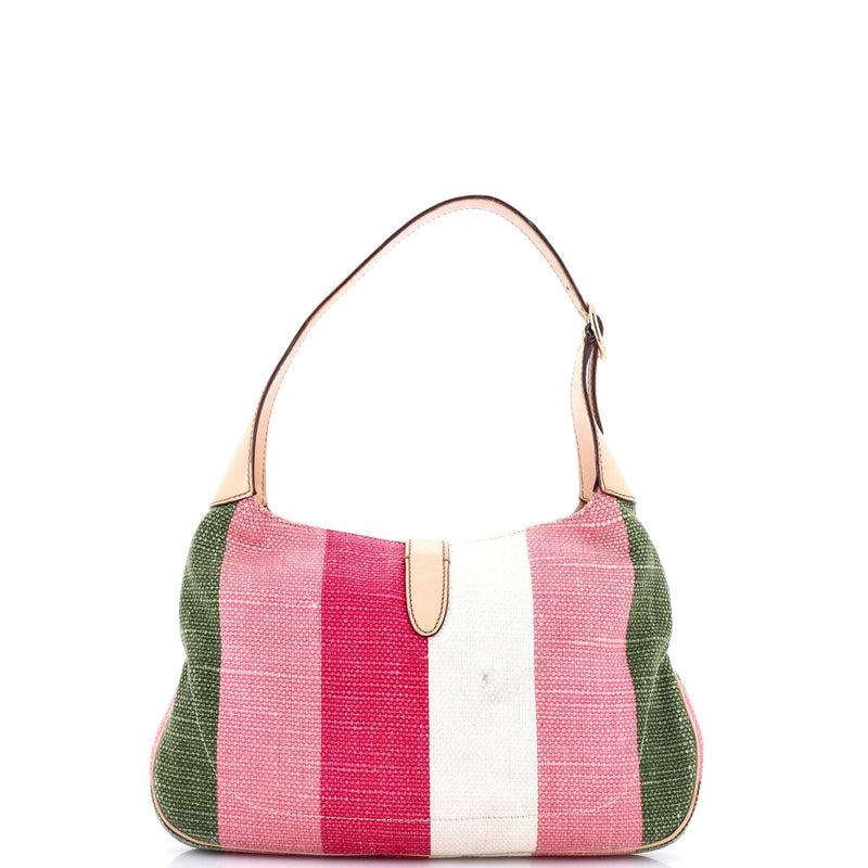 Gucci Jackie Hobo Straw With Leather