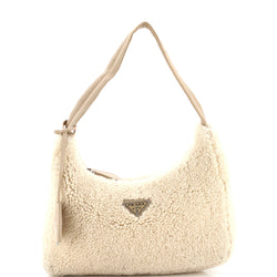 Prada Re-Edition Hobo Shearling Mini