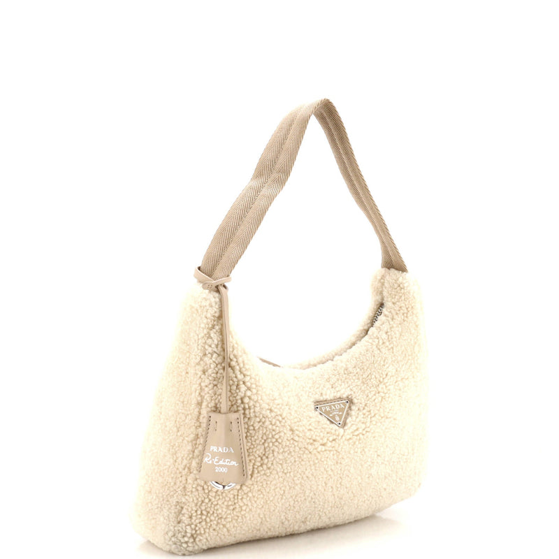 Prada Re-Edition Hobo Shearling Mini