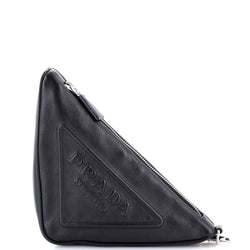 Prada Triangle Logo Wristlet Pouch