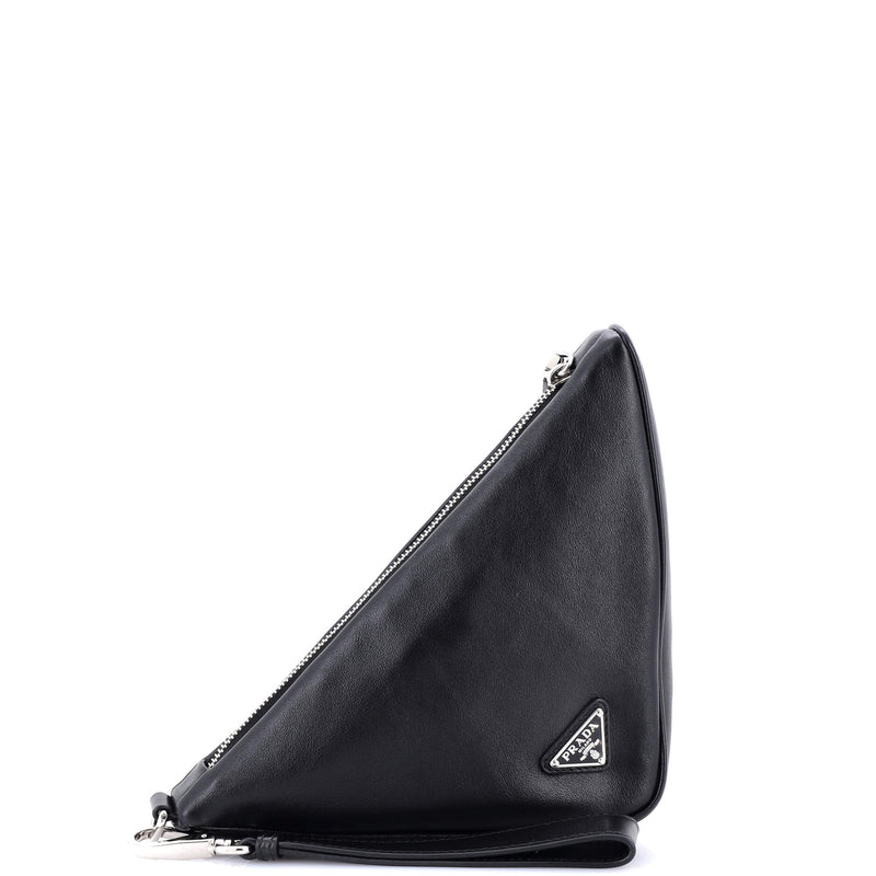 Prada Triangle Logo Wristlet Pouch