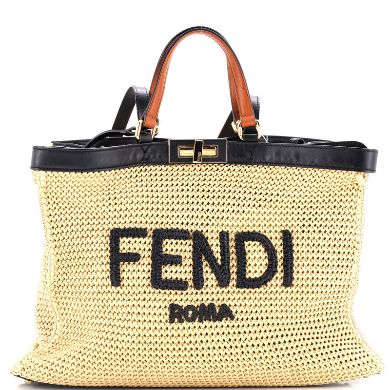 Fendi Peekaboo X-Tote Raffia Medium