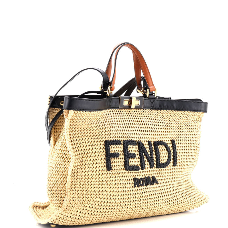 Fendi Peekaboo X-Tote Raffia Medium