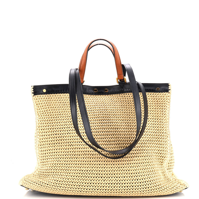 Fendi Peekaboo X-Tote Raffia Medium