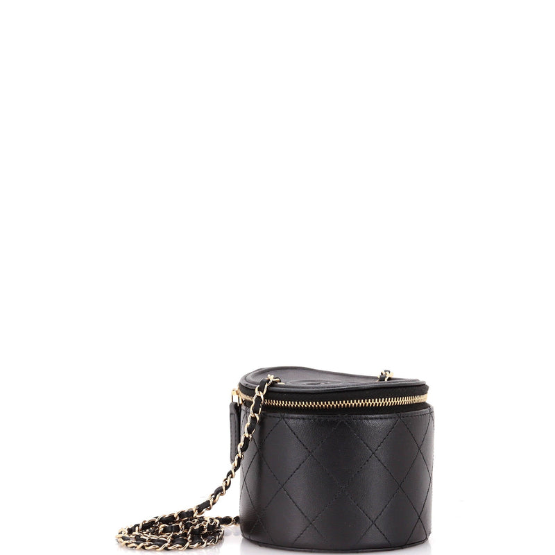 Chanel Cc Round Vanity Case With Chain