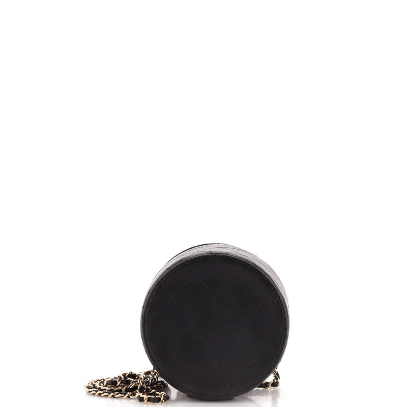 Chanel Cc Round Vanity Case With Chain