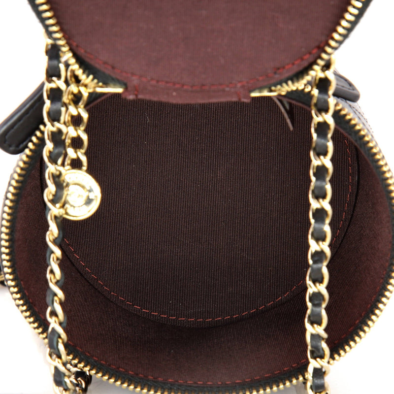 Chanel Cc Round Vanity Case With Chain