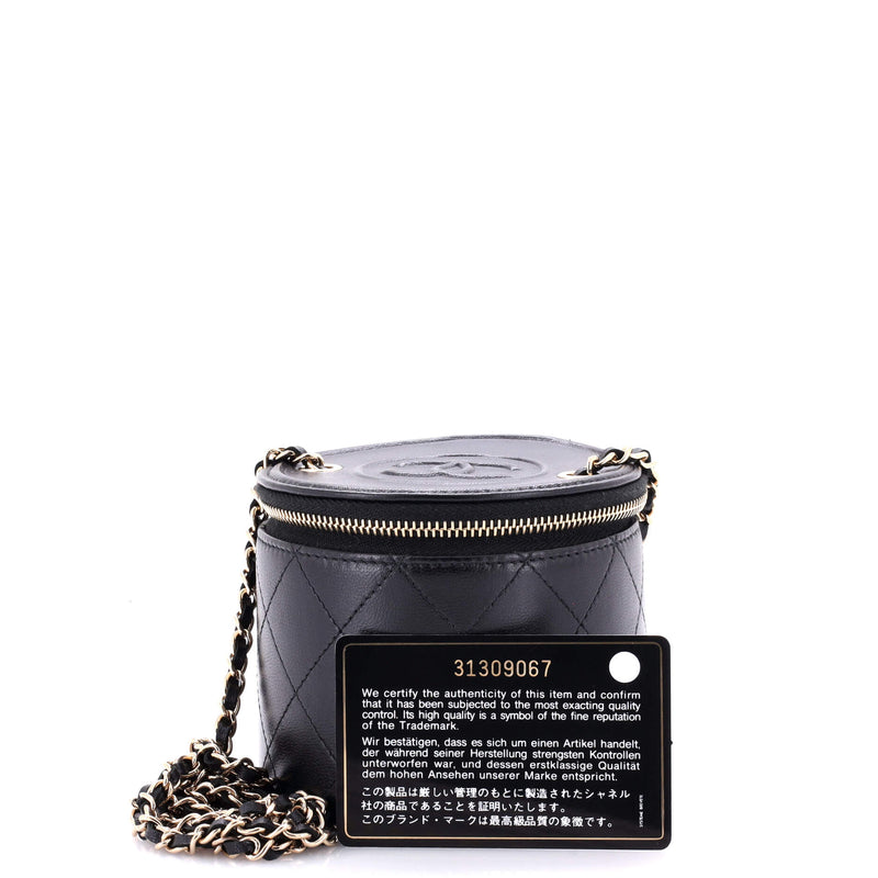 Chanel Cc Round Vanity Case With Chain