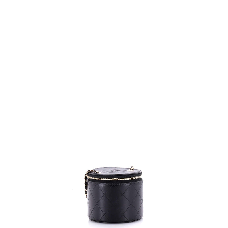 Chanel Cc Round Vanity Case With Chain