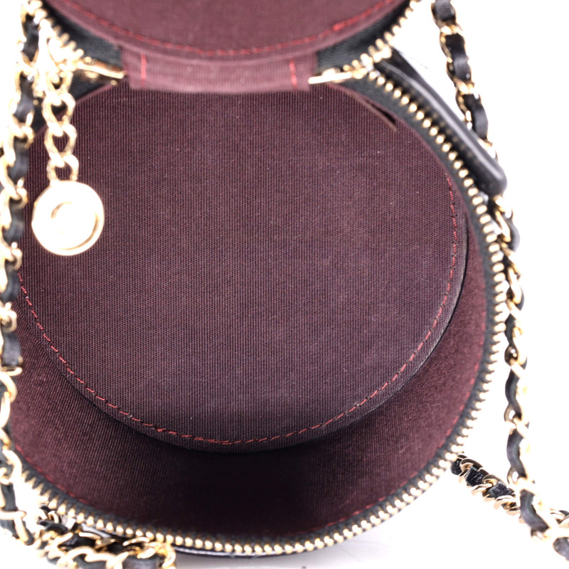 Chanel Cc Round Vanity Case With Chain