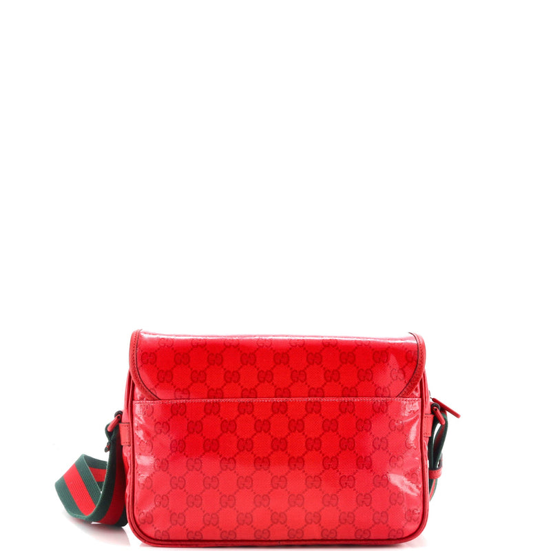 Gucci Web Buckle Messenger Bag Gg Coated